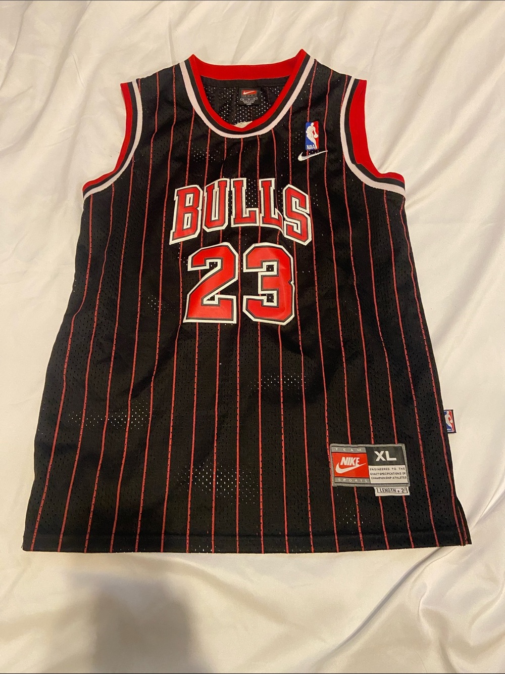 Vintage Nike Chicago Bulls #23 Black and Red Basketball Jersey
